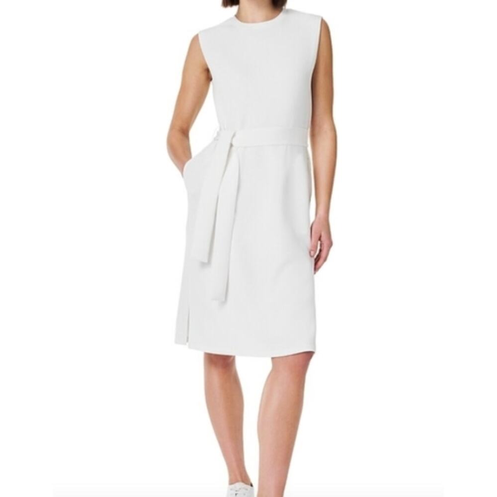 SPANX Women's AirEssentials Tie Waist Tank Dress White Medium Knee‎ Length
